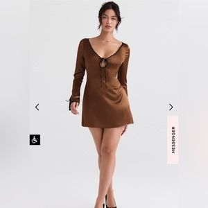 New house of cb SAKINA COPPER SATIN MINI DRESS women size extra large